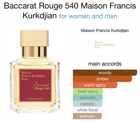 Maison Francis Kurkdjian- Baccarat Rouge 540 EDP 10mL thick glass decant